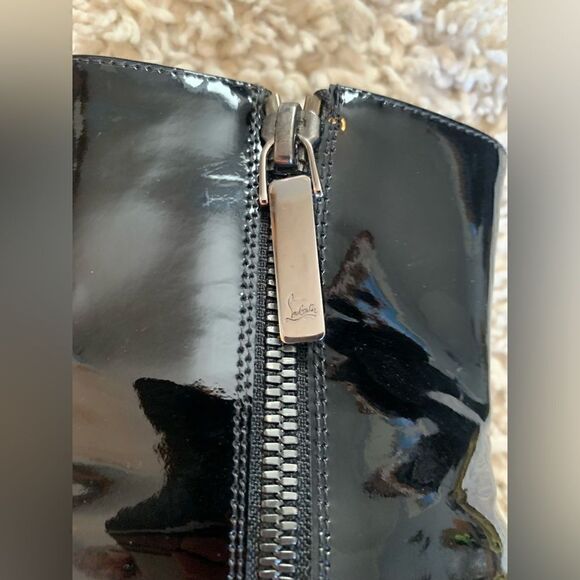 Christian Louboutin Palace black patent leather ankle boots Size 35.5 - Picture 8 of 11